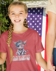 Patriotic Highland Cow Youth Tee