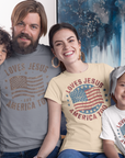 Loves Jesus & America Too Women's Tee